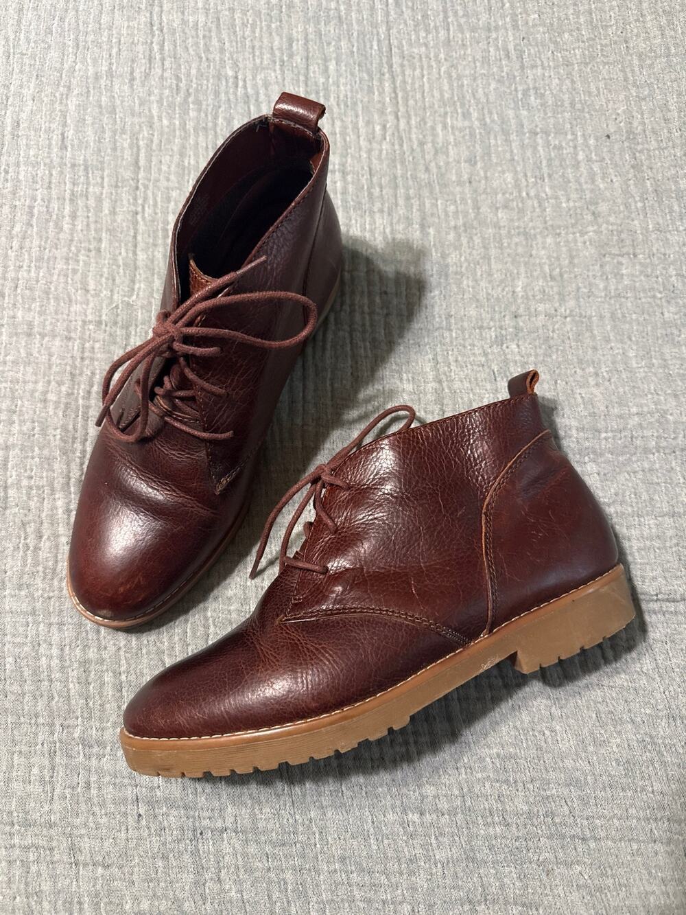 Lauren Ralph Lauren Shoes Leather Oxford Ankle Boots Brown Women’s Size 7.5